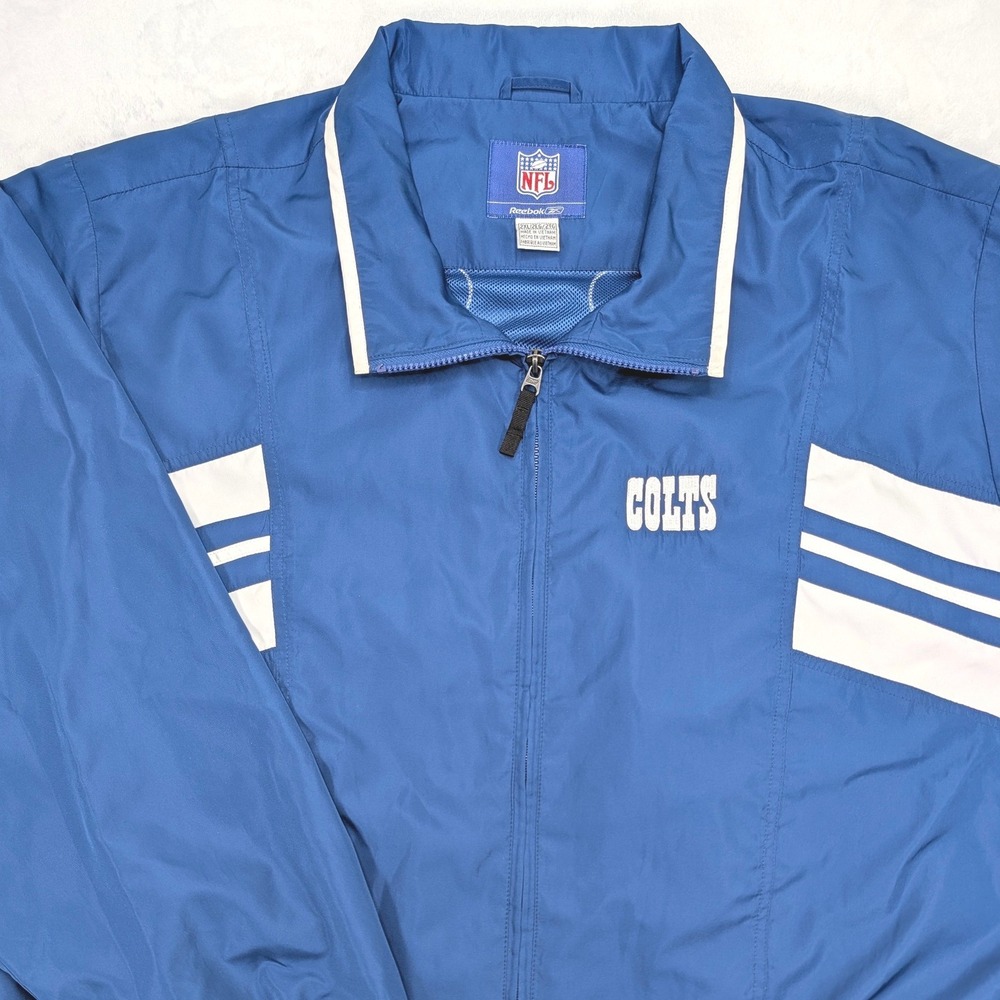 Reebok Vintage Indianapolis‎ Colts Mens Jacket Full Zip 2XL NFL Blue White